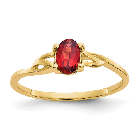 10 Karat Polished Genuine Garnet Birthstone Ring