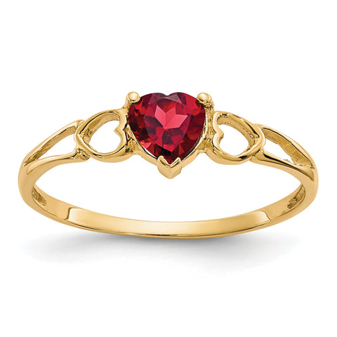 10 Karat Polished Genuine Garnet Birthstone Ring