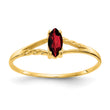 10k Polished Genuine Garnet Birthstone Ring, Size 7 - Birthstone Company