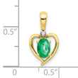 10K Gold Diamond and Emerald Pendant with Polished Finish Elegant Birthstone Charm