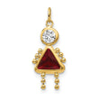 10K Gold January Birthstone Girl Charm with Polished Finish