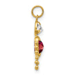 10K Gold January Boy Birthstone Charm with Polished Hollow Design
