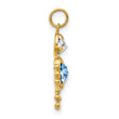 10K Gold March Boy Birthstone Charm with Polished Finish