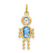 10K Gold March Boy Birthstone Charm with Polished Finish