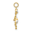 10K Gold April Birthstone Girl Charm with Polished Finish by