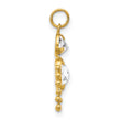 10K Gold April Boy Birthstone Charm with Polished Finish