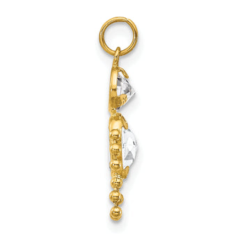 10K Gold April Boy Birthstone Charm with Polished Finish