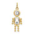 10K Gold April Boy Birthstone Charm with Polished Finish