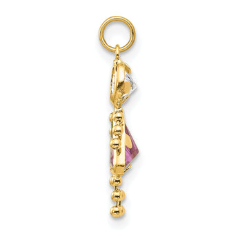 10K Yellow Gold June Birthstone Girl Charm in Polished Finish