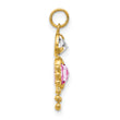 10K Gold Polished June Boy Birthstone Charm Elegant & Hollow Design