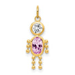 10K Gold Polished June Boy Birthstone Charm Elegant & Hollow Design