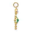 10K Gold August Girl Birthstone Charm with Polished Finish