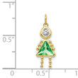 10K Gold August Girl Birthstone Charm with Polished Finish