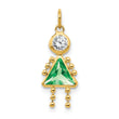 10K Gold August Girl Birthstone Charm with Polished Finish