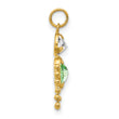 10K Gold August Boy Birthstone Charm with Polished Finish
