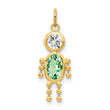 10K Gold August Boy Birthstone Charm with Polished Finish
