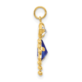 10K Yellow Gold September Birthstone Girl Charm Polished Finish Elegance