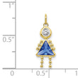 10K Yellow Gold September Birthstone Girl Charm Polished Finish Elegance