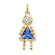 10K Yellow Gold September Birthstone Girl Charm Polished Finish Elegance