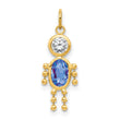 10K Gold September Boy Birthstone Charm with Polished Finish
