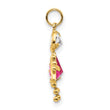 10K Gold October Birthstone Girl Charm with Polished Finish