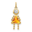 10K Gold November Girl Birthstone Charm with Polished Finish