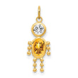 10K Gold November Boy Birthstone Charm Polished Hollow Design