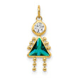 10K Yellow Gold December Birthstone Charm Polished Girl Design