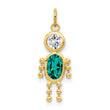 10K Gold December Birthstone Boy Charm Polished Hollow Design