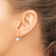 10k 5-6mm White Round Freshwater Cultured Pearl Leverback Earrings - Birthstone Company