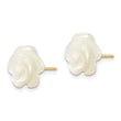 10k 10mm White Mother of Pearl Flower Design Post Stud Earrings - Birthstone Company