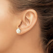 10k 10mm White Mother of Pearl Flower Design Post Stud Earrings - Birthstone Company