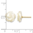 10k 10mm White Mother of Pearl Flower Design Post Stud Earrings - Birthstone Company