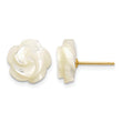 10k 10mm White Mother of Pearl Flower Design Post Stud Earrings - Birthstone Company