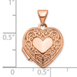 10k Rose Gold 15mm Scroll Heart Locket