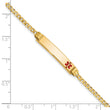 10k Medical Red Enamel Curb Link ID Bracelet
