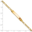 10k Semi-Solid Medical Polished Red Enamel Figaro ID Bracelet