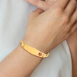 10k Semi-solid Medical Soft Diamond Shape Red Enamel Curb Link ID Bracelet