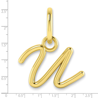 10KY Upper case Letter U Initial Charm