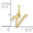 10KY Upper case Letter V Initial Charm