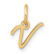 10KY Upper case Letter V Initial Charm
