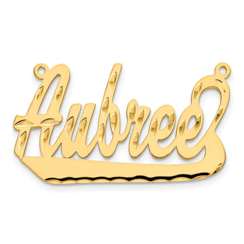 10K Polished Diamond-cut Name Plate