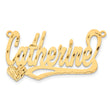 10K Polished Diamond-cut Heart Name Plate