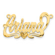 10K Polished Diamond-cut Heart Name Plate