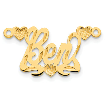 10K Diamond-cut Hearts Name Plate