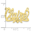 10K Satin Diamond-cut Heart Name Plate