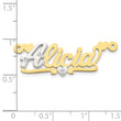 10K Two-tone 3D with Hearts Diamond Name Plate