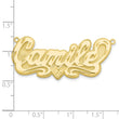 10KY 3D Diamond-cut Heart Name Plate