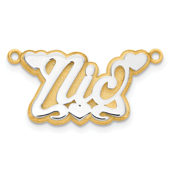 10K 3D Two-tone Polished Name Plate