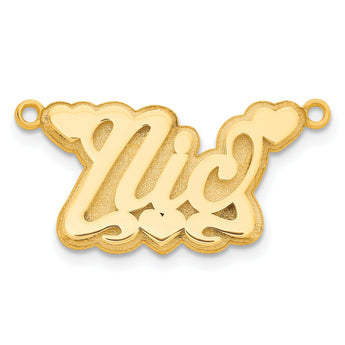 10KY 3D Polished Hearts Name Plate